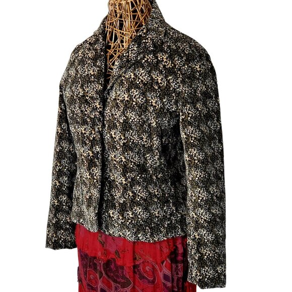 Gap Vintage Y2K Corduroy Blazer Jacket Women 8 Medium Suit Coat Brown Black Work - Picture 10 of 16